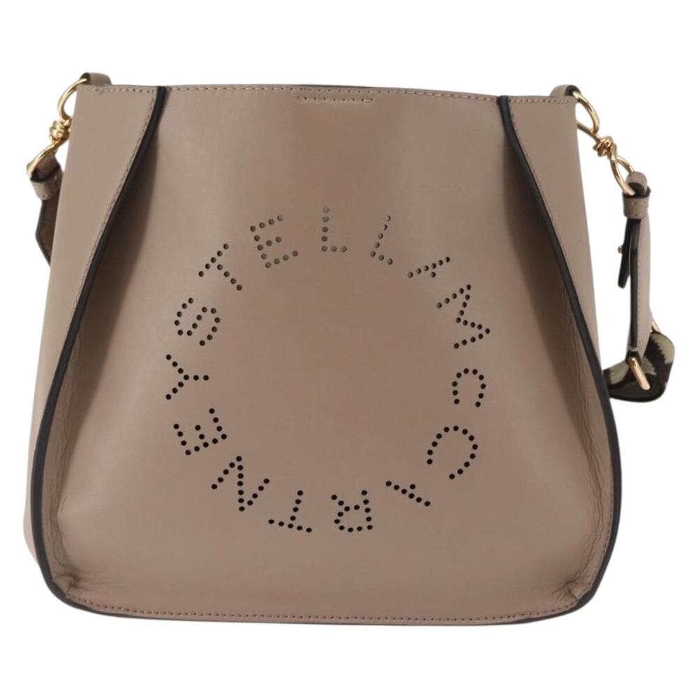 Stella Mccartney Polyester Stella Logo Shoulder Bag Beige